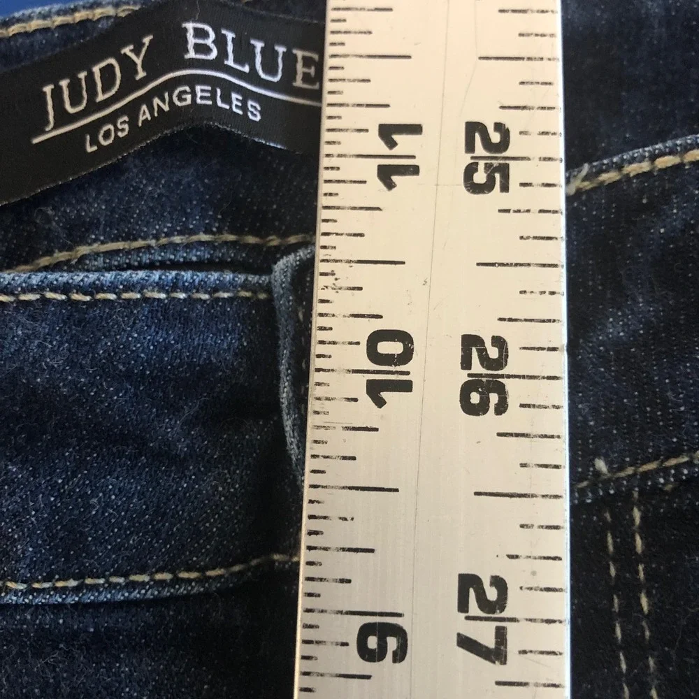 Judy‎ Blue Dark Wash High Rise Straight Jeans Womens 7/28 Blue Denim Stretch